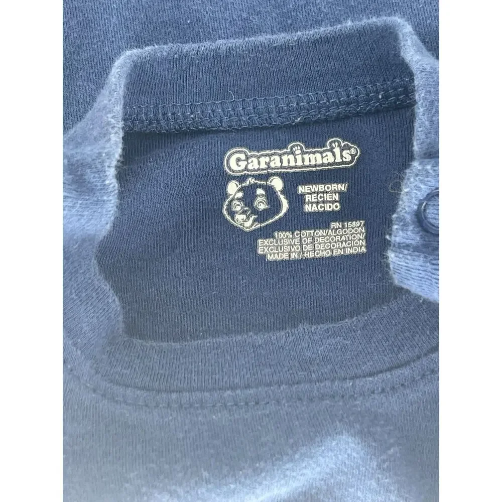 Garanimals Baby Boys Blue Striped Short Sleeve One Piece Size Newborn